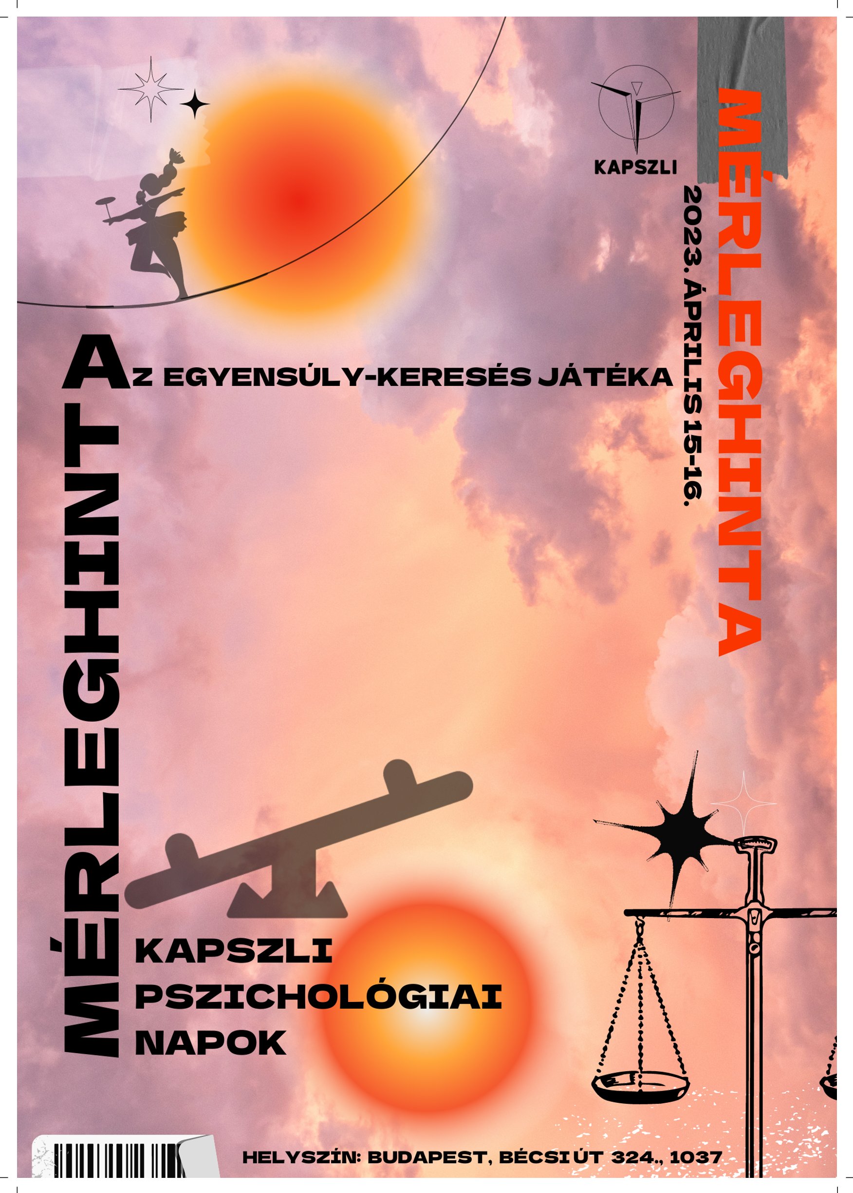 KAPSZLI Pszichológiai napok - Mérleghinta - plakát - Az egyensúly-keresés játéka - 2023. április 15-16.