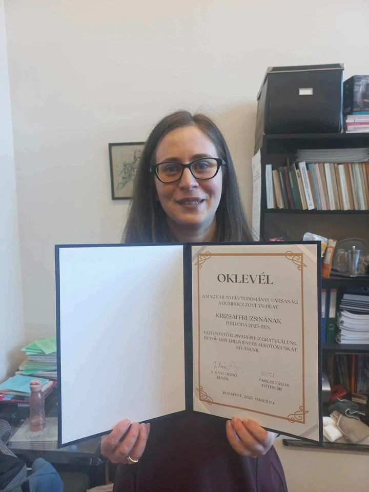 Krizsai Fruzsina az idei Gombocz Zoltán-díj nyertese